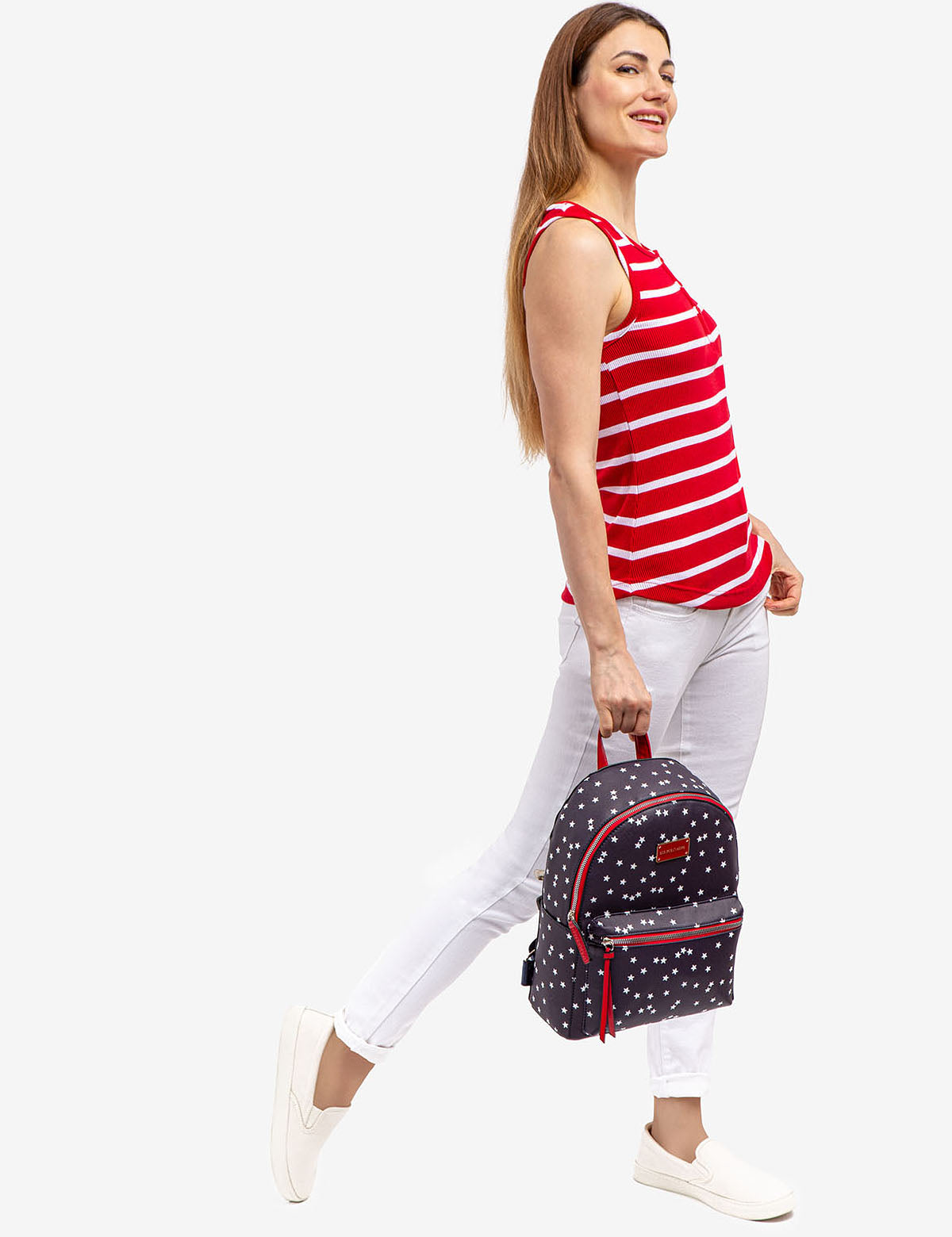 Ribbed Striped Racerback Tank Top for Women