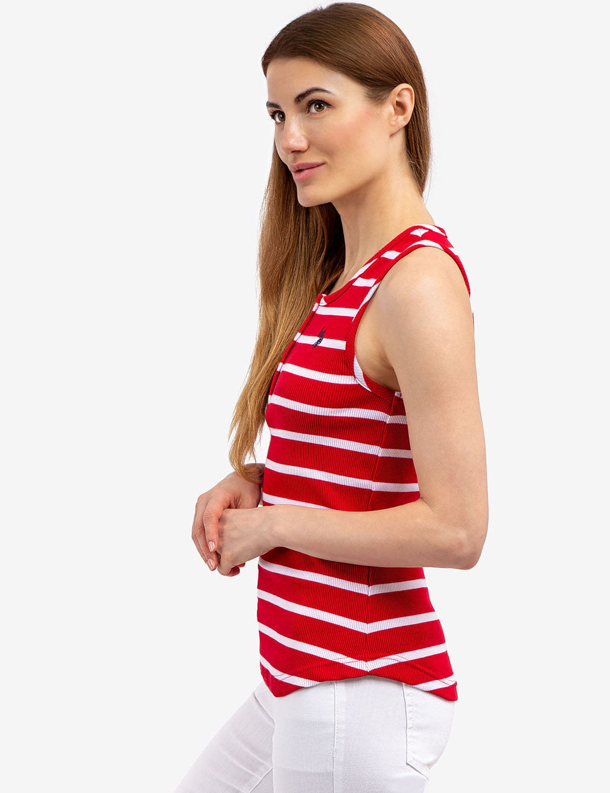Ribbed Striped Racerback Tank Top for Women