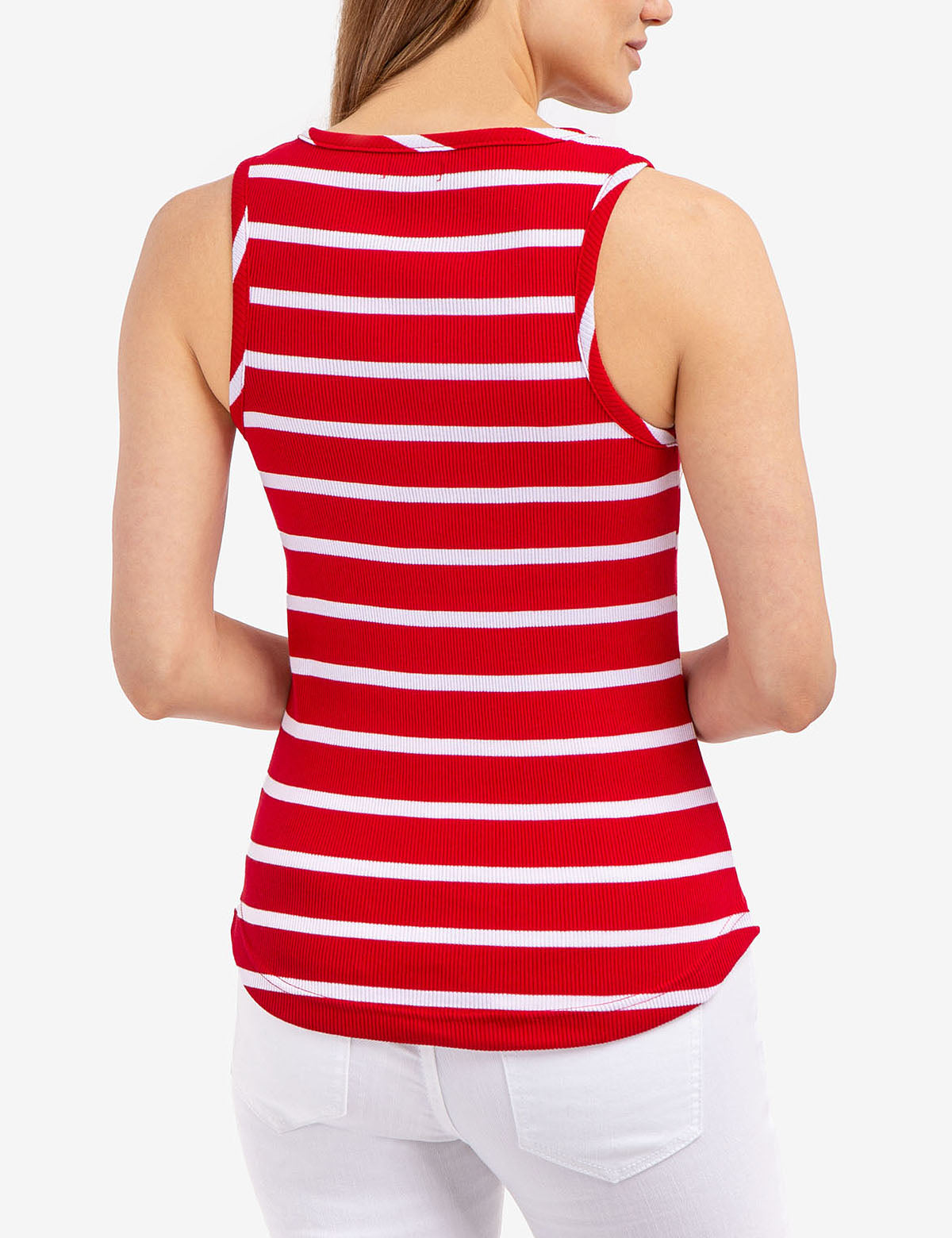 Ribbed Striped Racerback Tank Top for Women