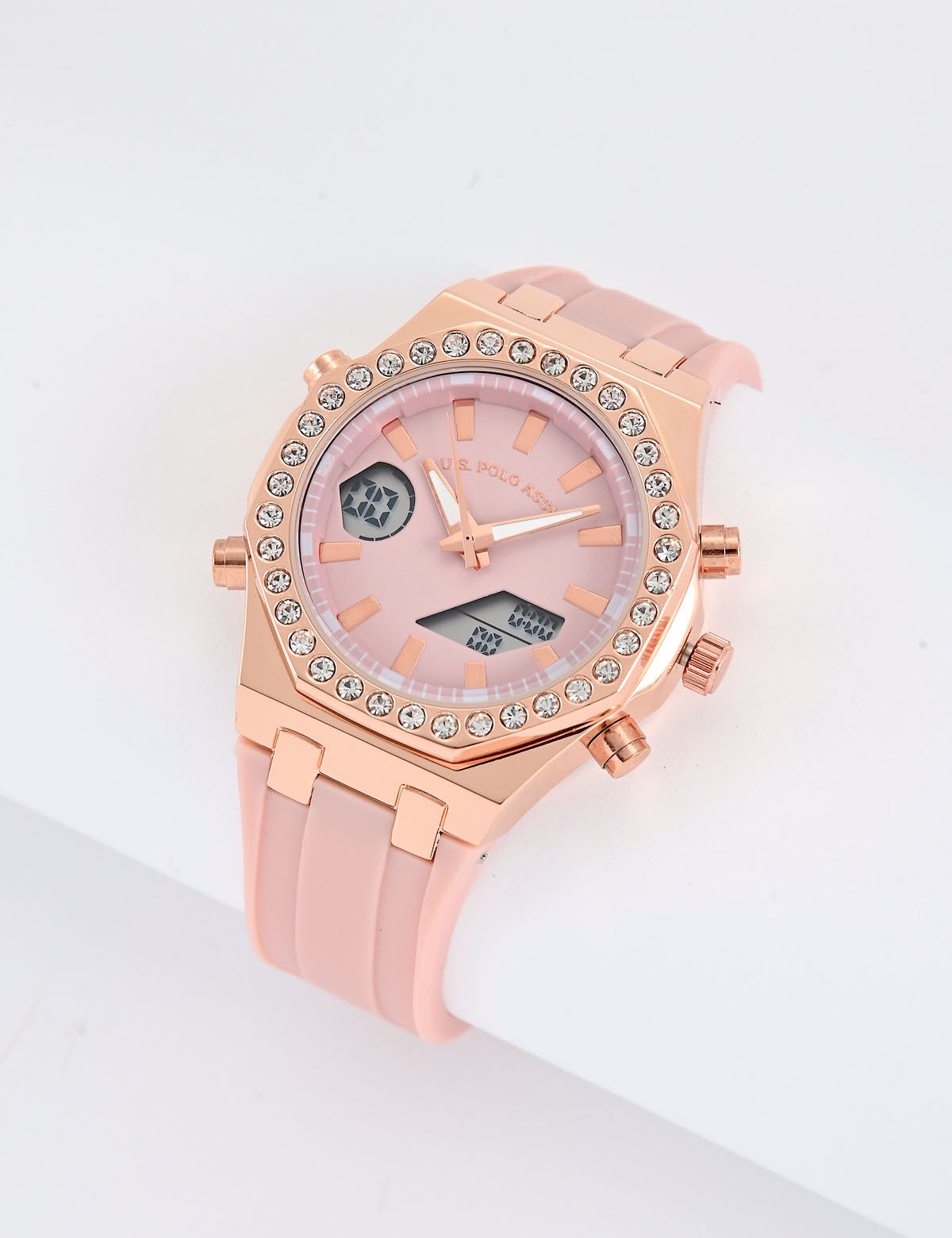 Women's Pink Embellished Ana Digital Watch