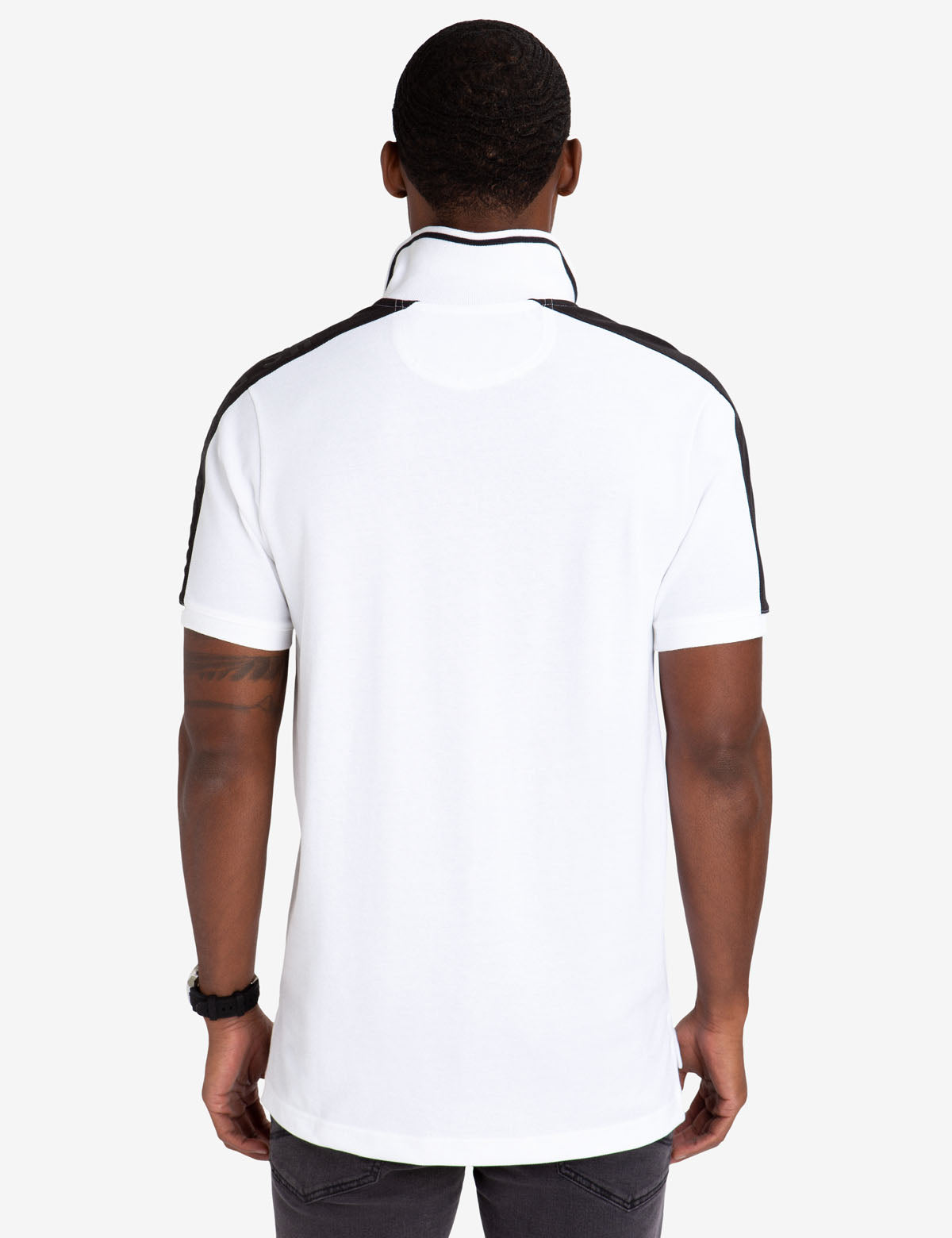 Cotton T-Shirt with Contrast Stripe & Rubber Logo