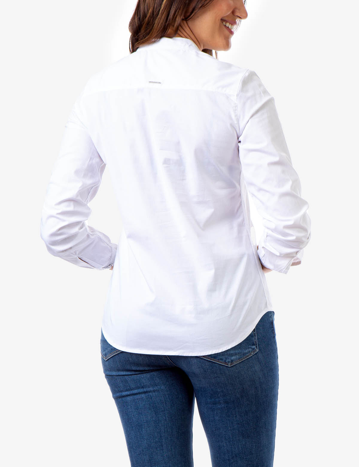 U.S. Polo Assn. Ruched Button Front Shirt with V-Neck