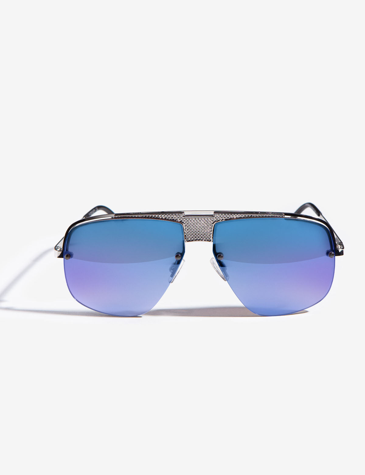 Men's Semi-Rimless Aviator Sunglasses – UV Protection & Lightweight