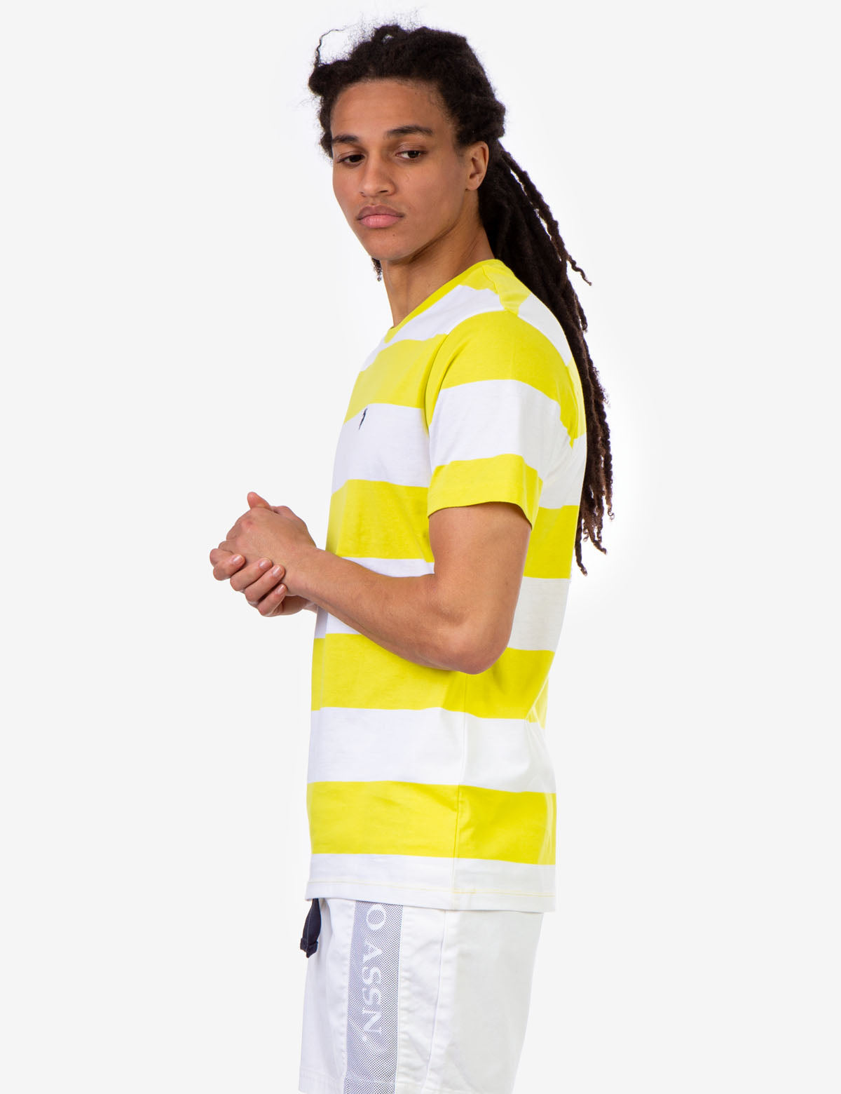 Men's Rugby Striped T-Shirt with Embroidered Logo