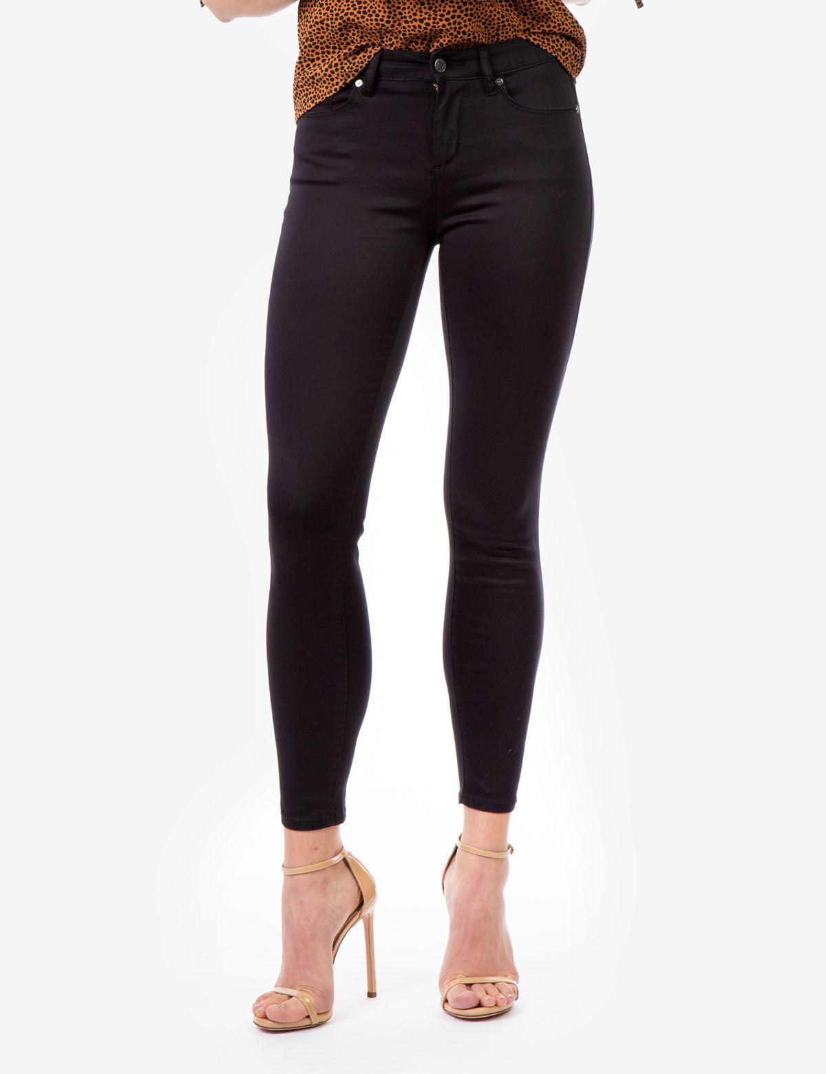 SATEETN Women's High-Waisted Cotton Jeggings with Pockets