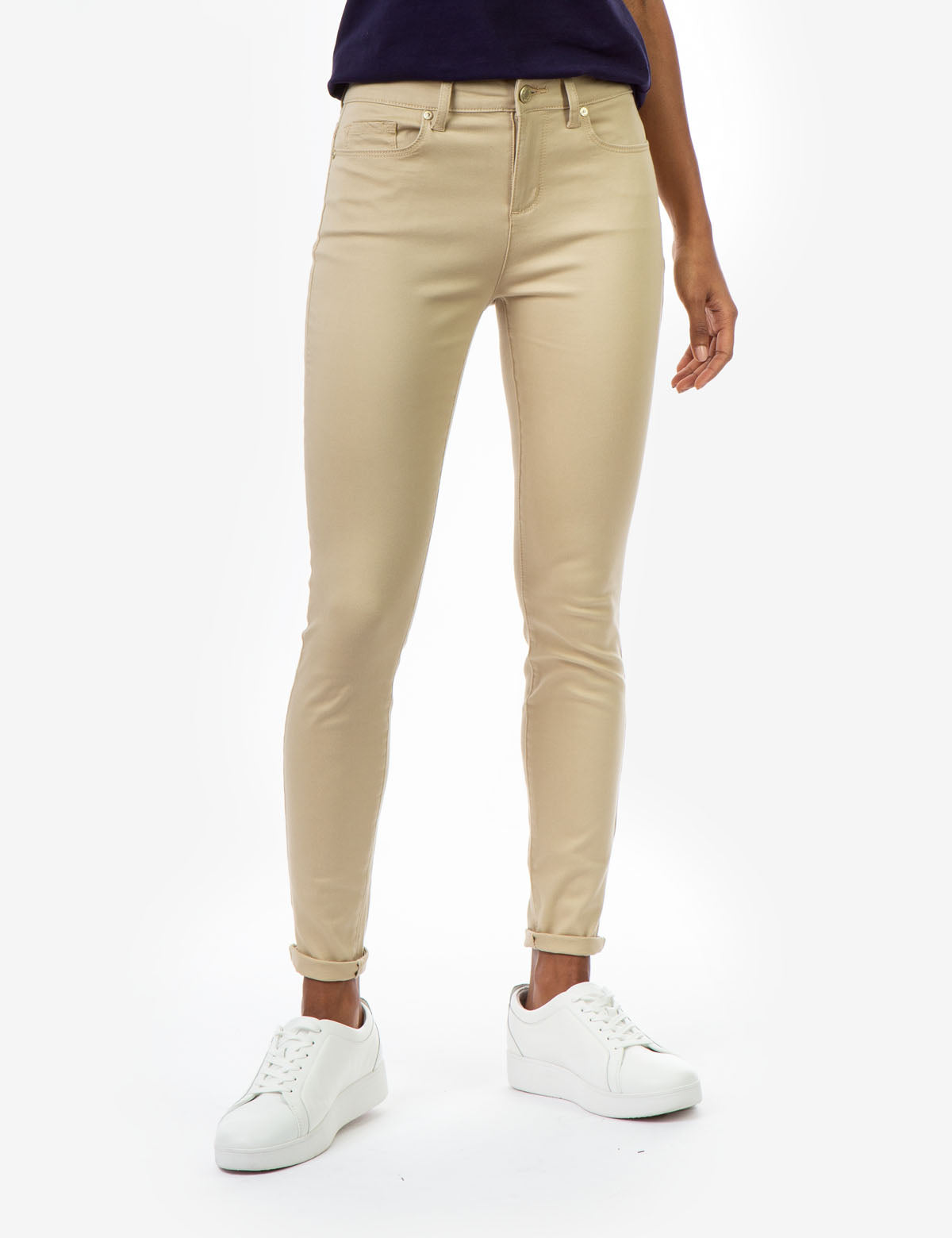 SATEETN Women's High-Waisted Cotton Jeggings with Pockets