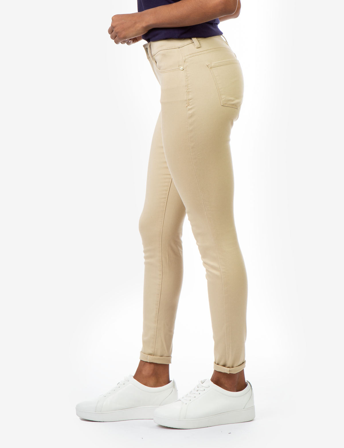 SATEETN Women's High-Waisted Cotton Jeggings with Pockets