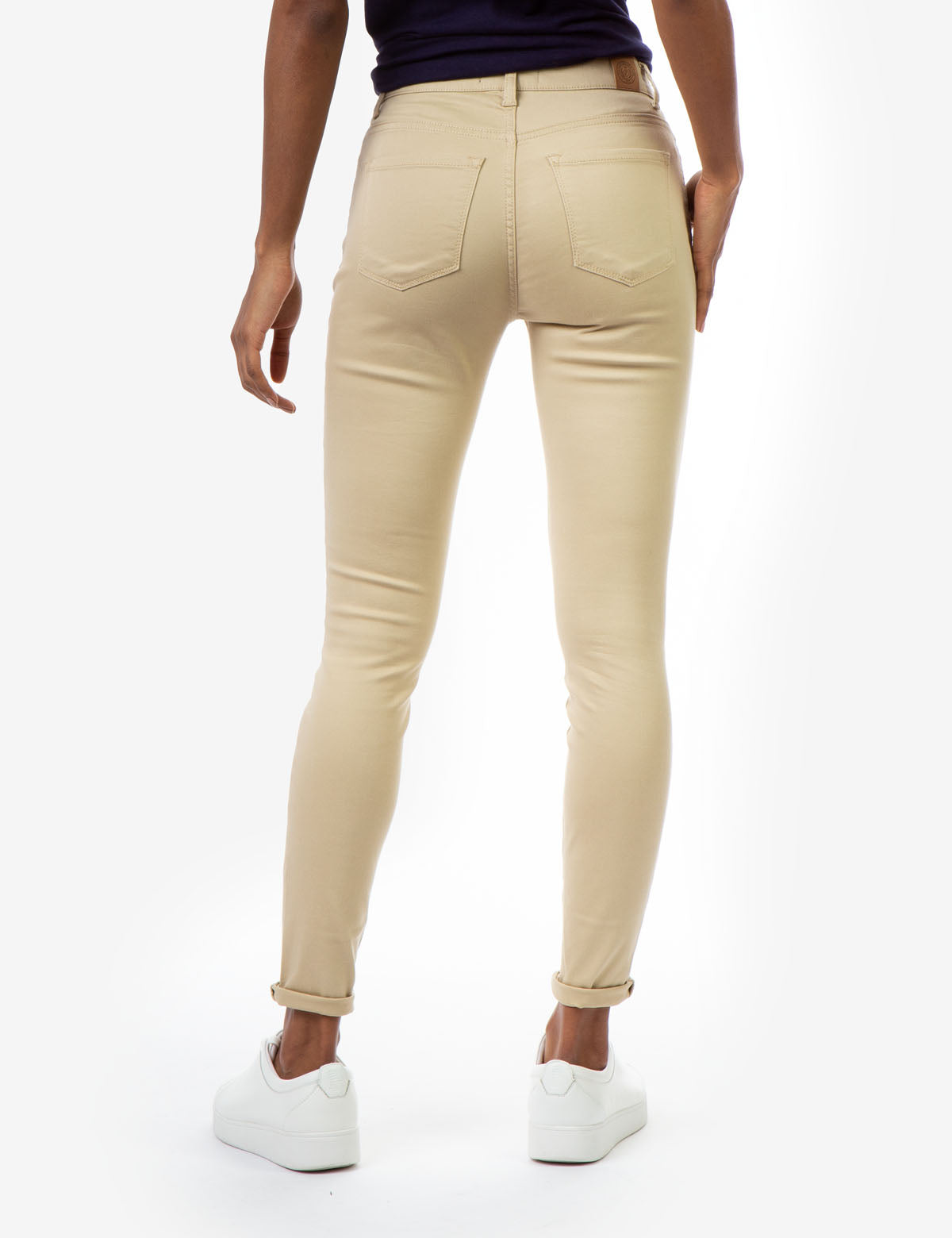 SATEETN Women's High-Waisted Cotton Jeggings with Pockets