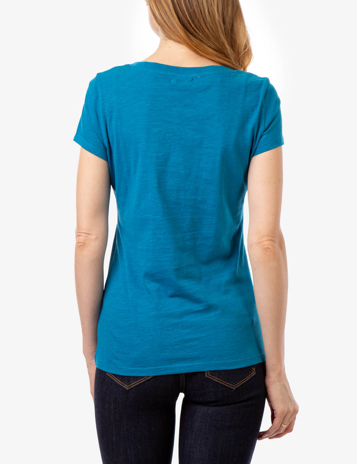 Women's Cotton Scoop Neck T-Shirt with Embroidered Logo