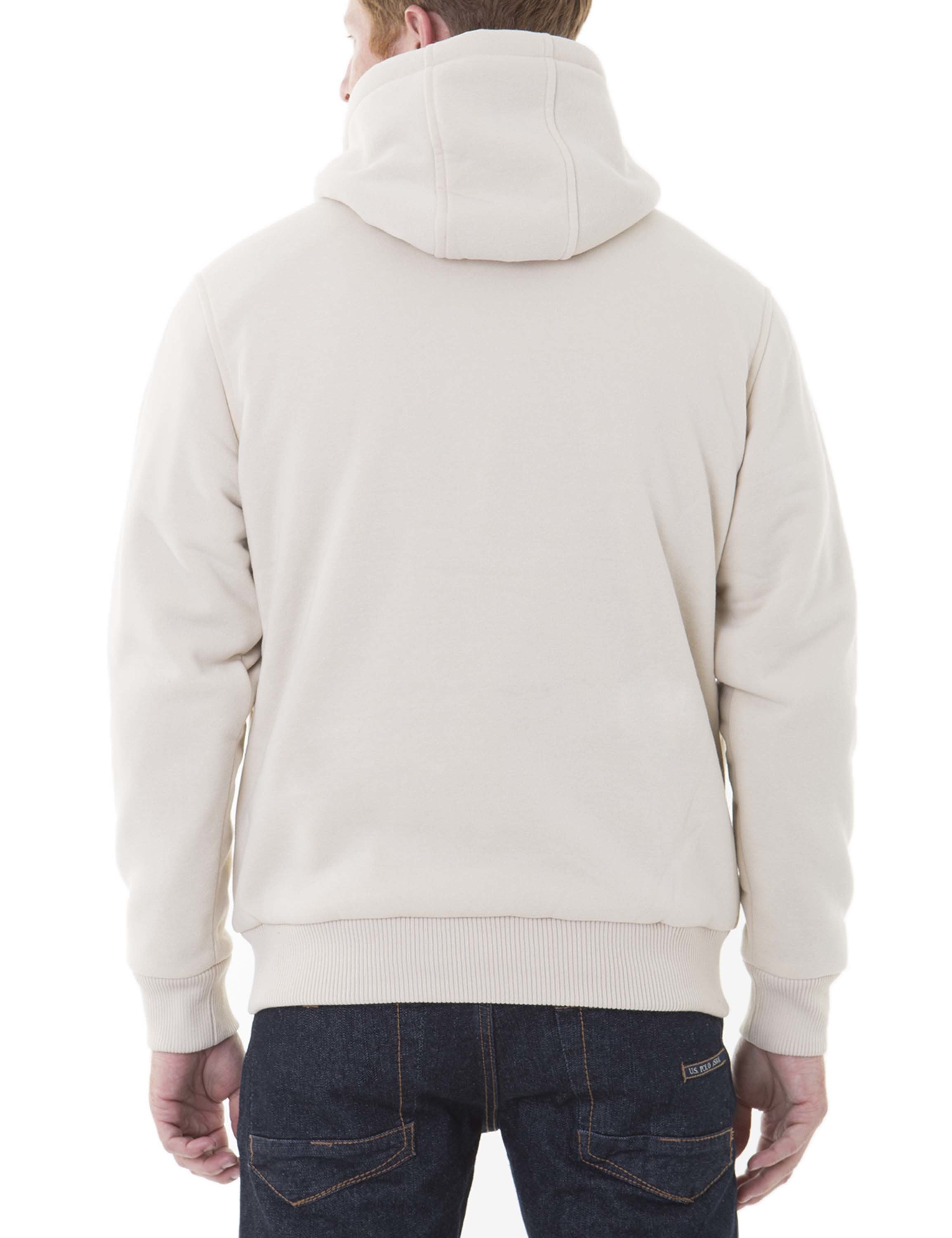 Sherpa Lined Fleece Hoodie with Full Zip & Kangaroo Pockets
