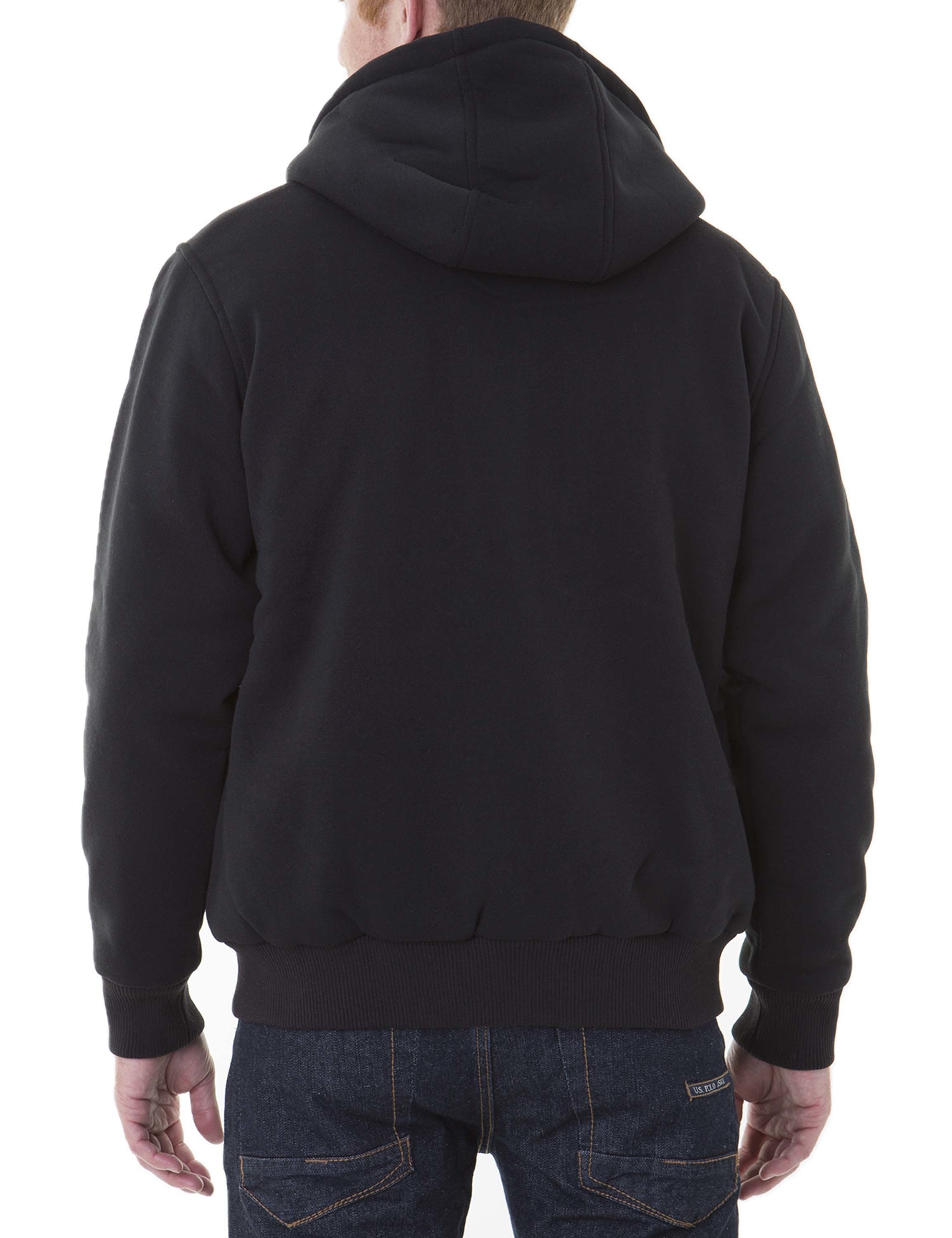 Sherpa Lined Fleece Hoodie with Full Zip & Kangaroo Pockets