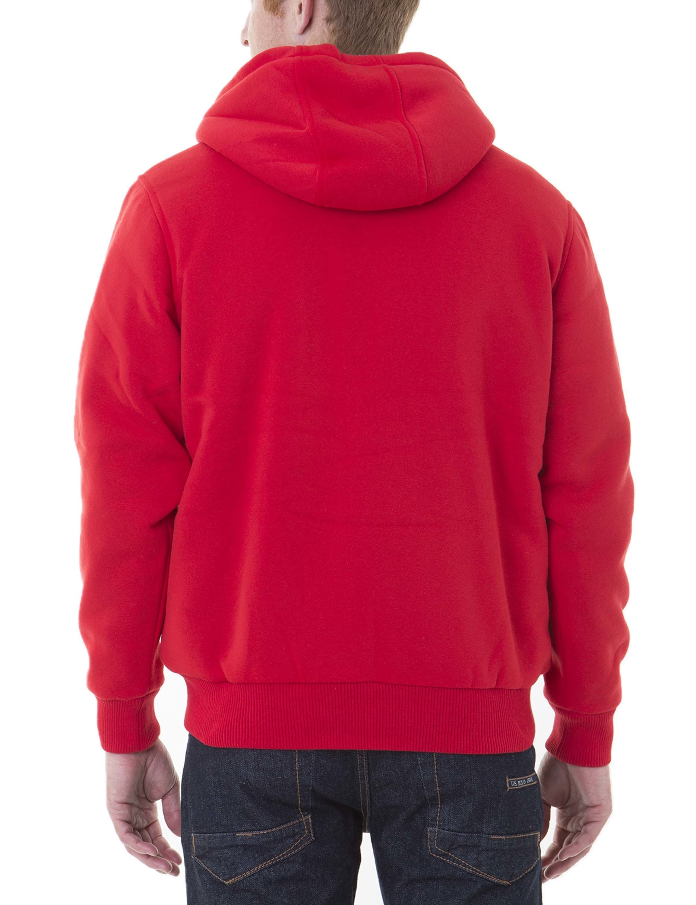 Sherpa Lined Fleece Hoodie with Full Zip & Kangaroo Pockets