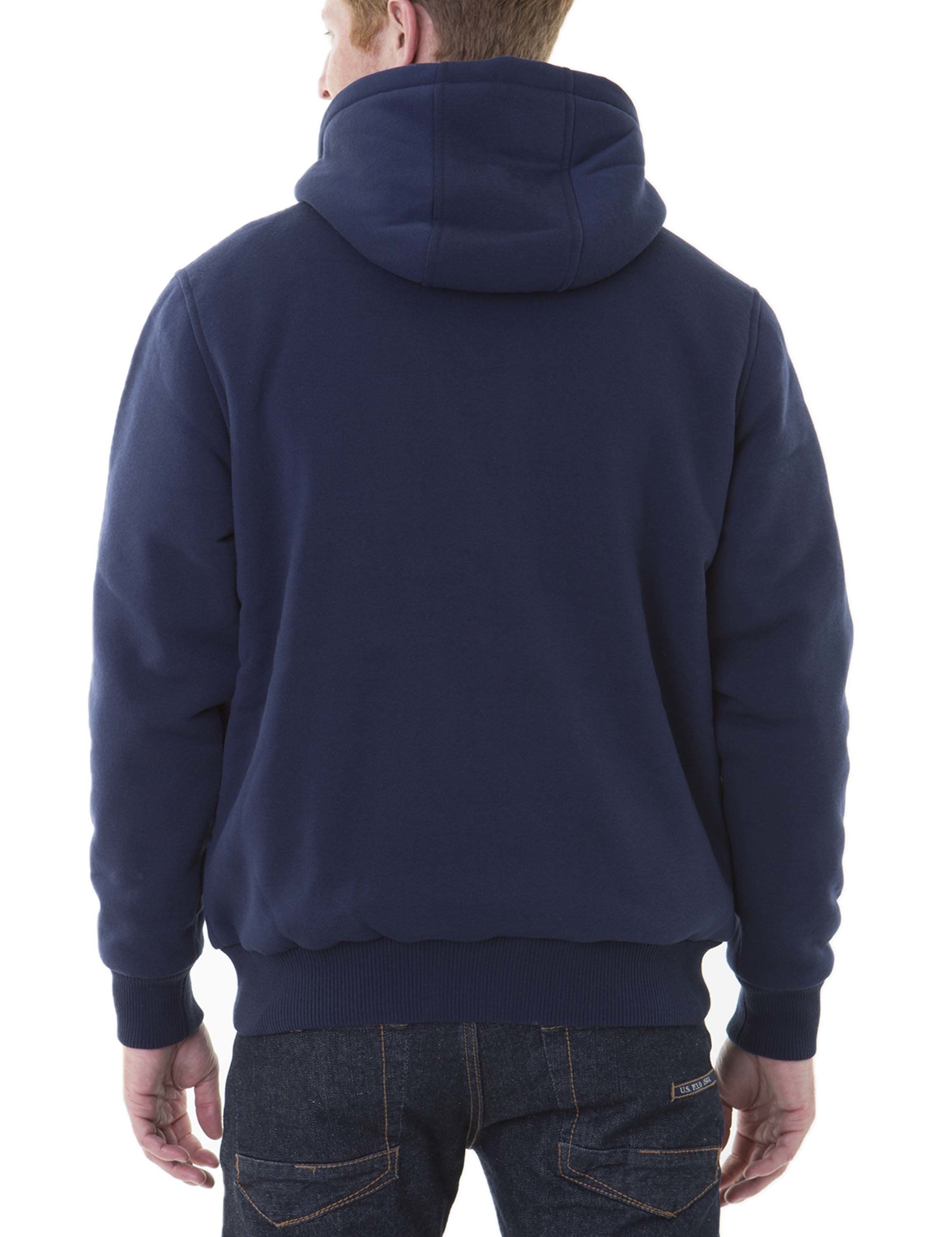Sherpa Lined Fleece Hoodie with Full Zip & Kangaroo Pockets