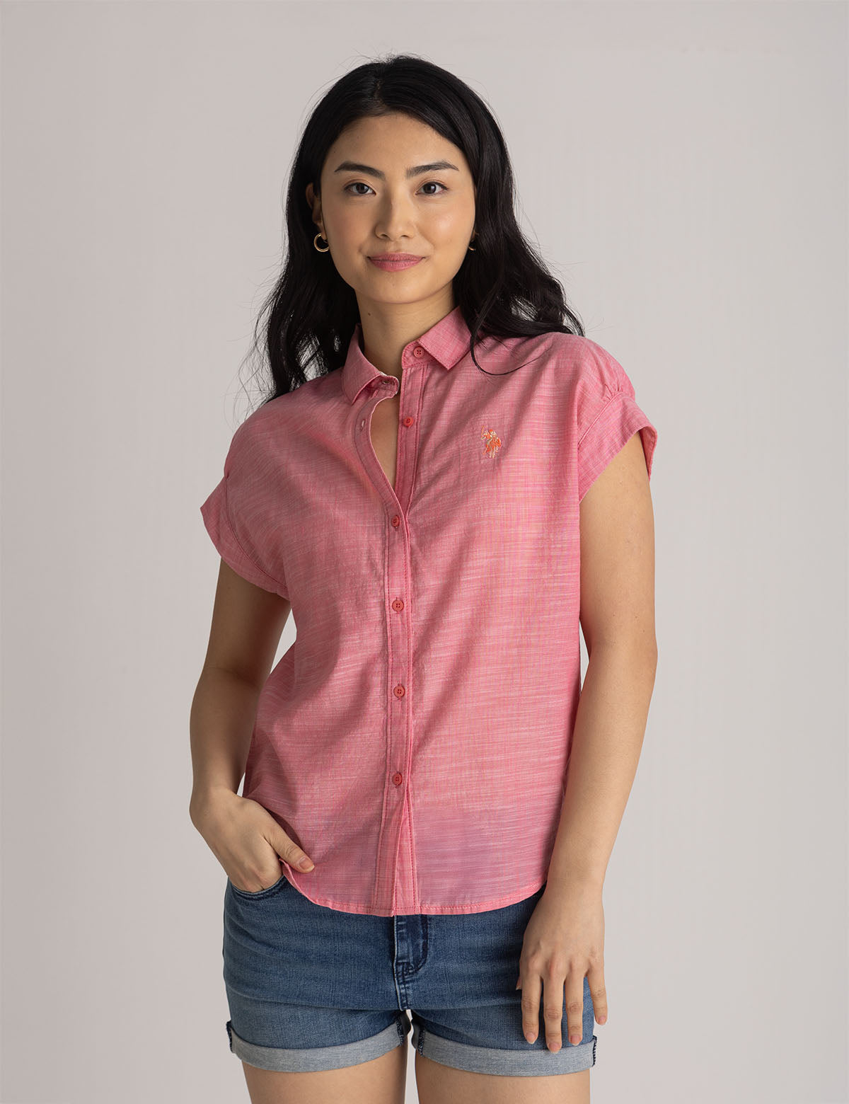 Shirred Dolman Sleeve Blouse - Flowy Women's Top