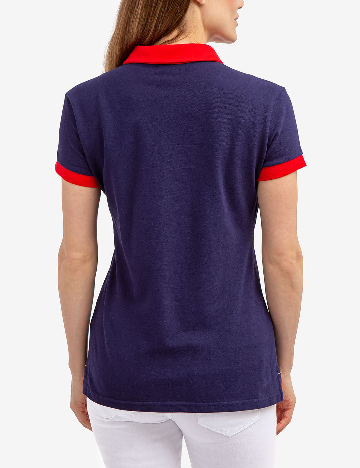 Men's Short Sleeve Polo Shirt with Crest Patch