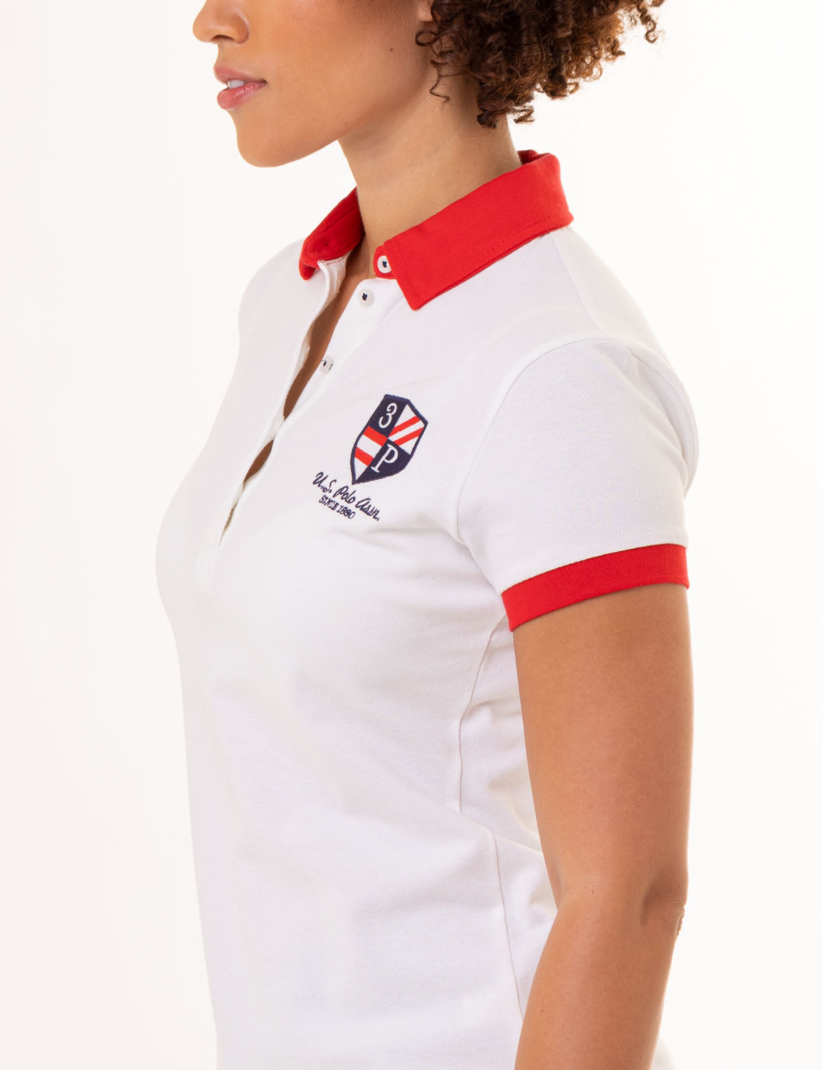 Men's Short Sleeve Polo Shirt with Crest Patch