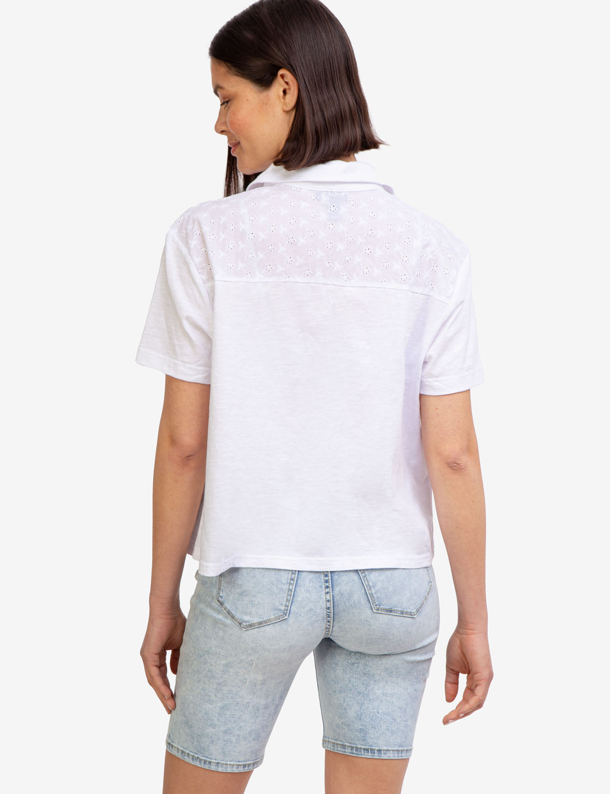 Men's Short Sleeve Eyelet Polo Shirt with Pocket