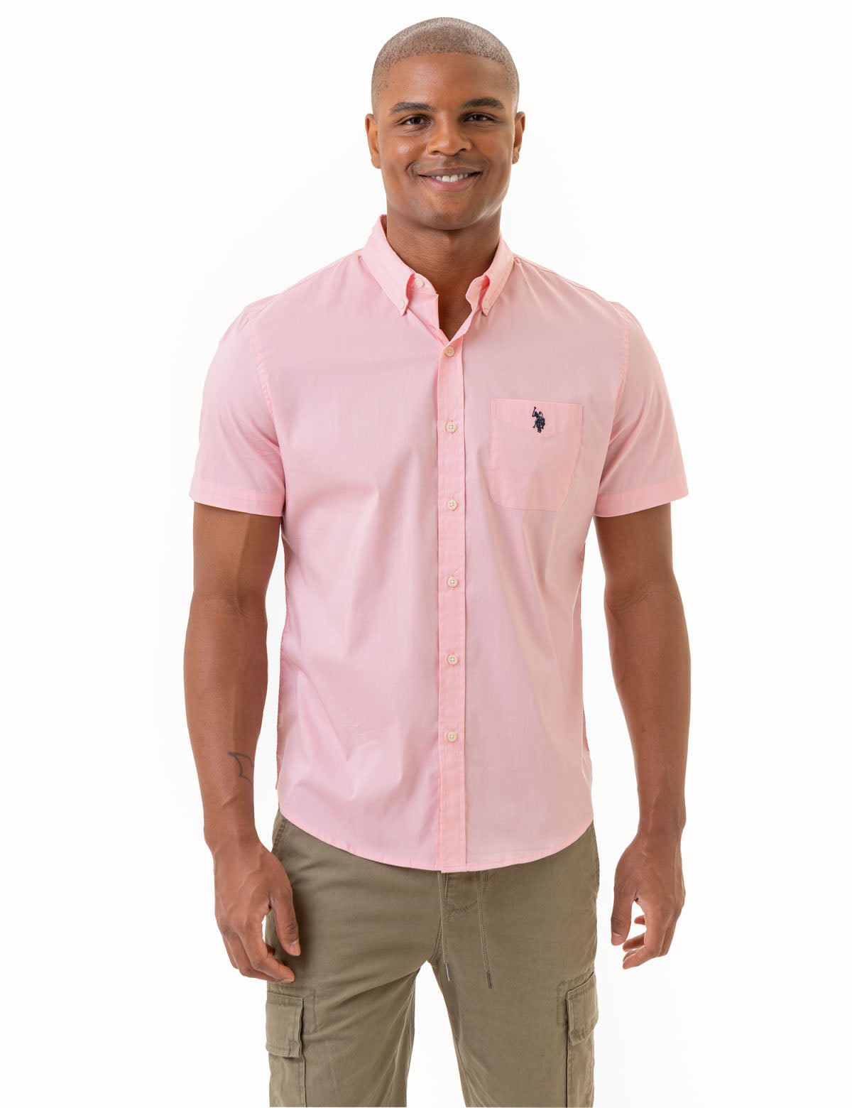 U.S. Polo Assn. Men's Cotton Poplin Shirt with Embroidered Logo