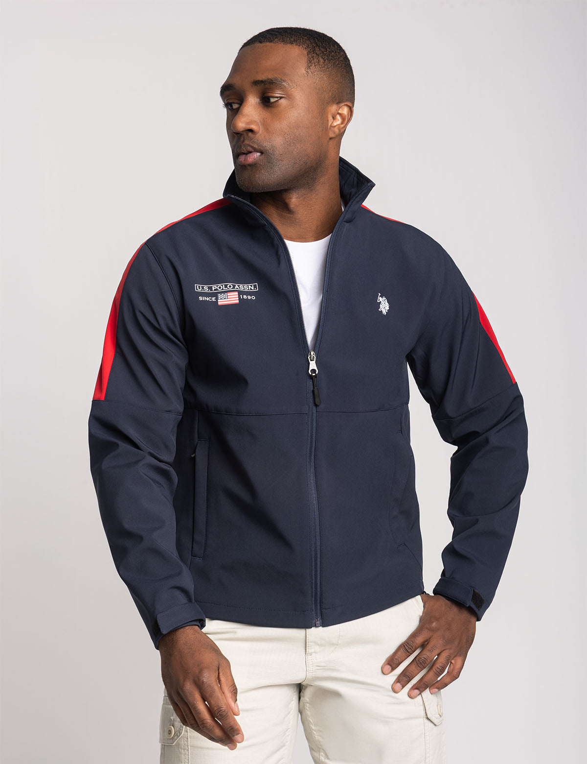 U.S. Polo Assn. Shoulder Panel Softshell Jacket for Men