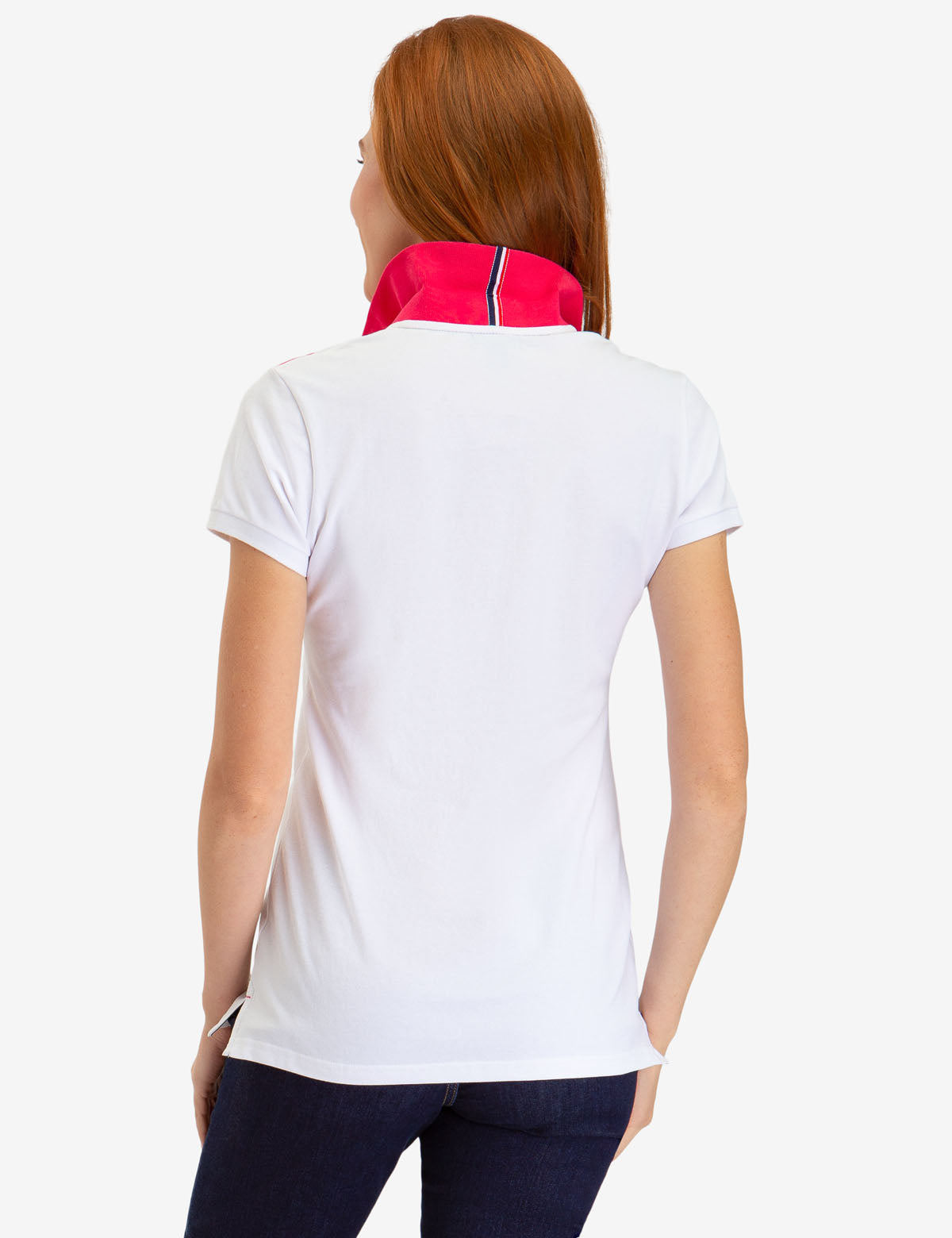 Men's Striped Polo Shirt with Shoulder Detail - Cotton Blend