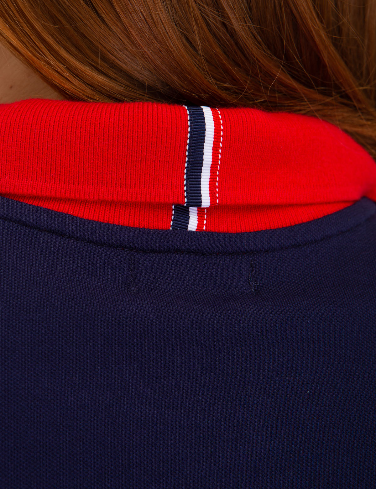 Men's Striped Polo Shirt with Shoulder Detail - Cotton Blend