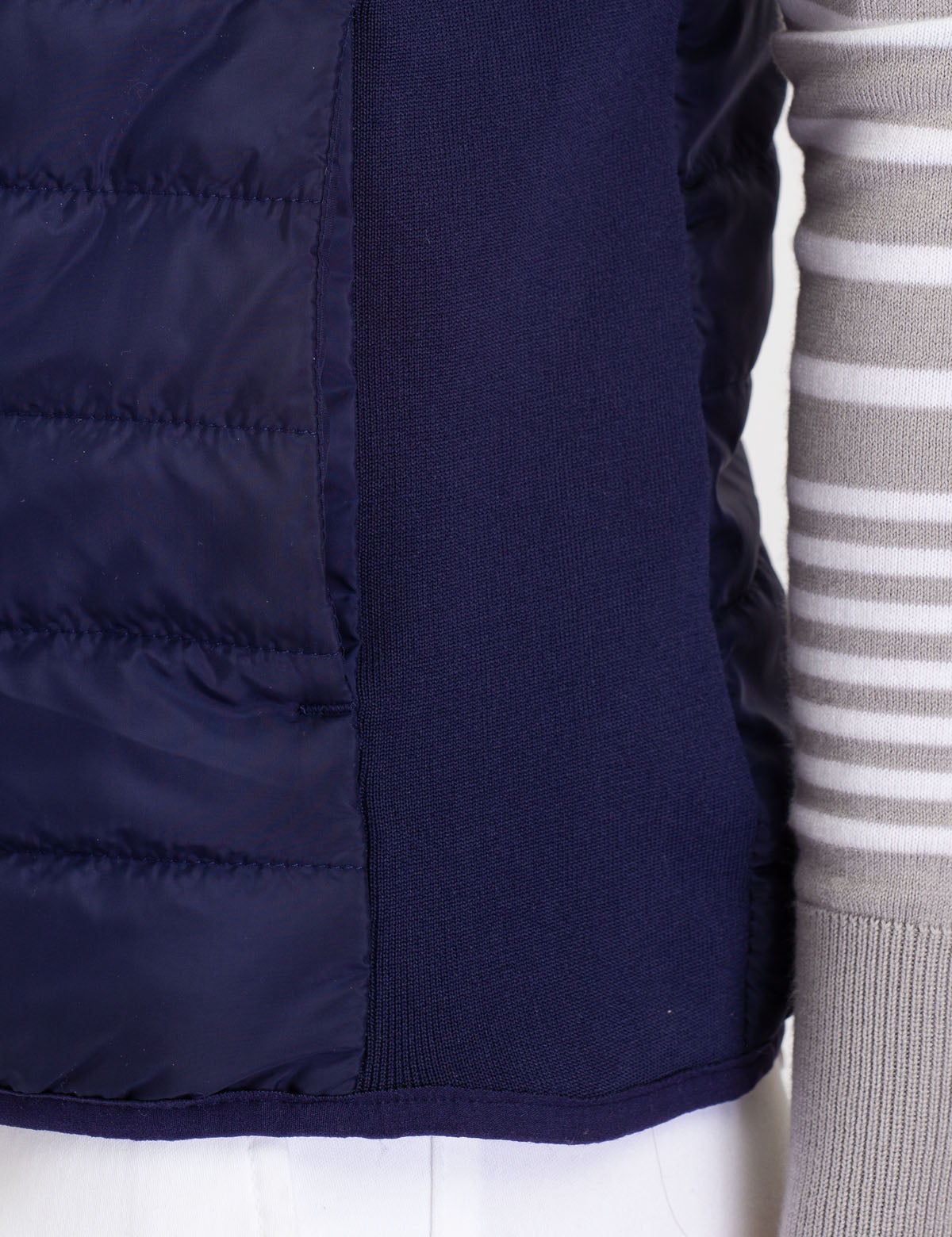 USPA Side Knit Puffer Vest with Zip Front & Pockets