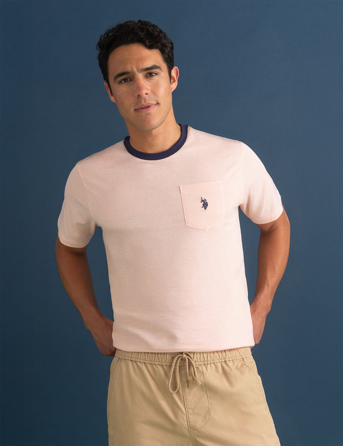 Striped Pocket T-Shirt - Yarn Dyed Jersey Tee