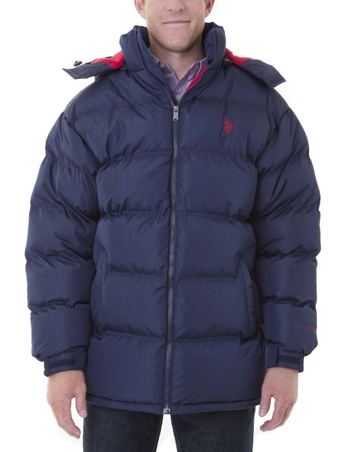 U.S. Polo Assn. Quilted Bubble Jacket with Detachable Hood