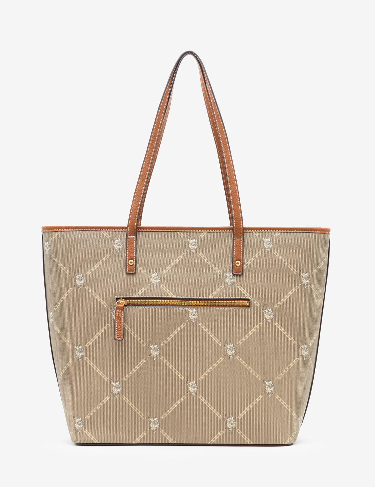 USPA Signature Print Tote Bag with Zip Pockets – Premium PU