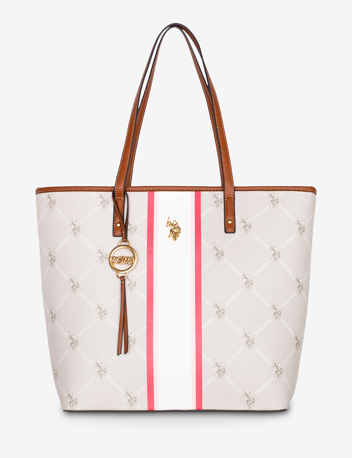 USPA Signature Print Tote Bag with Zip Pockets – Premium PU