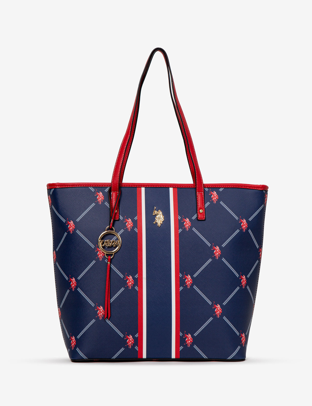 USPA Signature Print Tote Bag with Zip Pockets – Premium PU