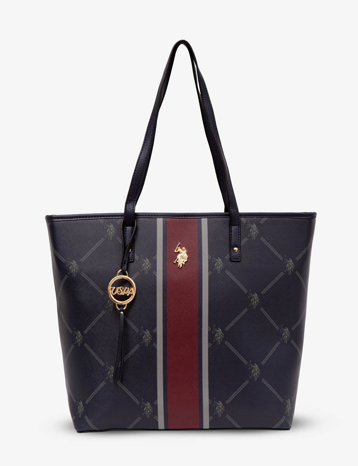 USPA Signature Print Tote Bag with Zip Pockets – Premium PU