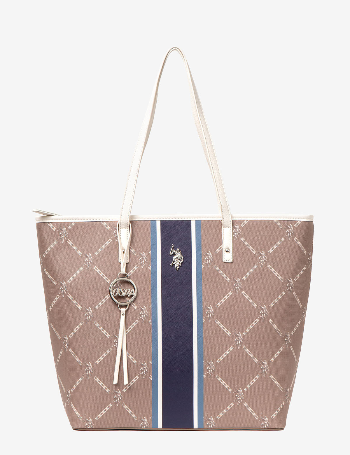 USPA Signature Print Tote Bag with Zip Pockets – Premium PU