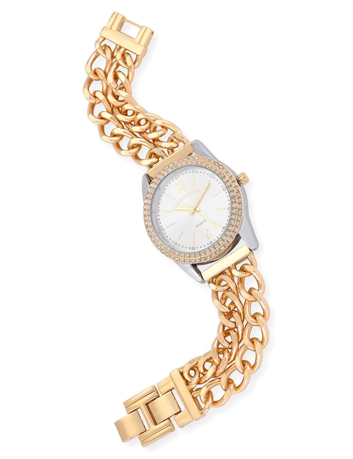 Women's Gold Link Bracelet Watch - Classic Elegant Timepiece