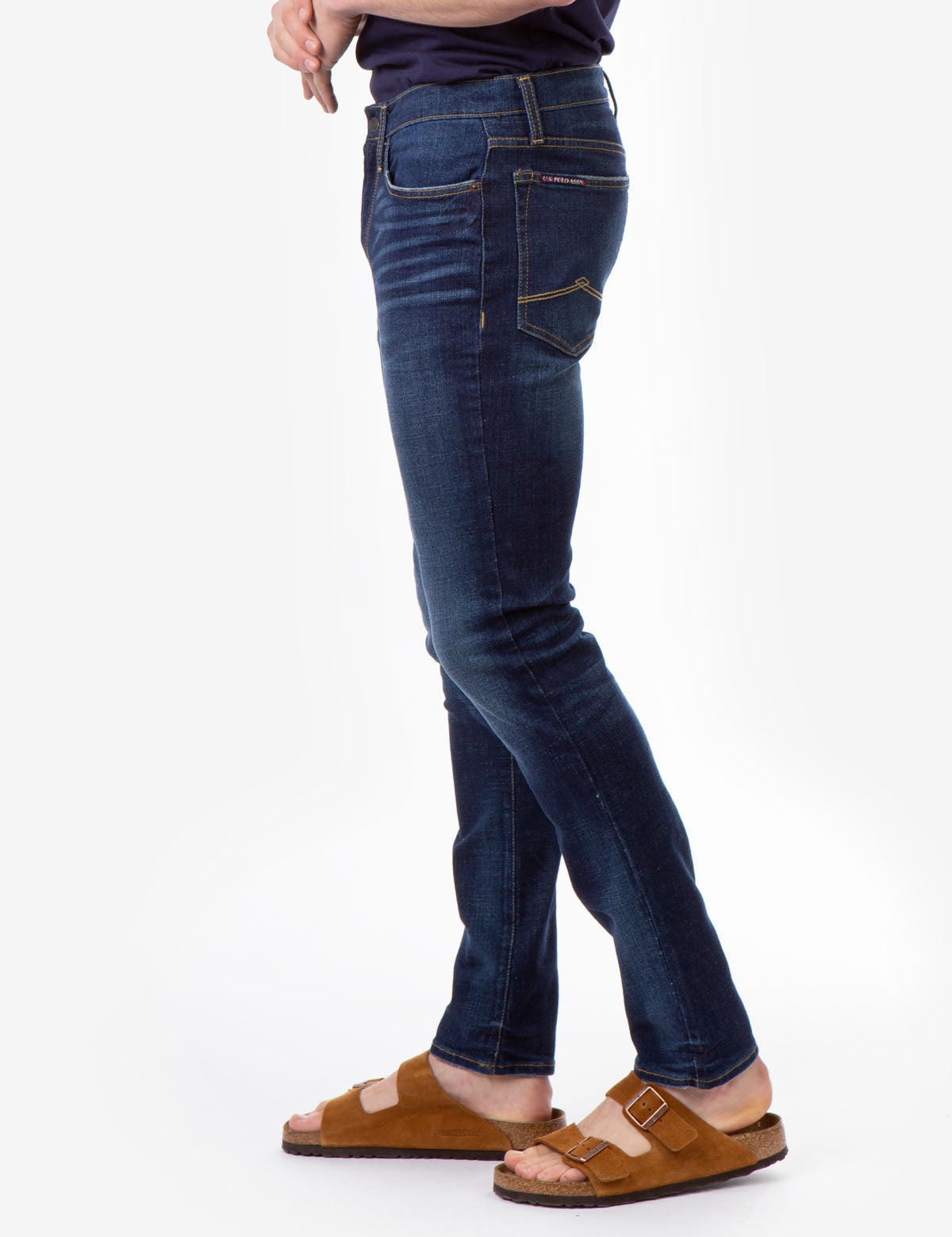 Skinny Fit Stretch Jeans - Acid Wash Slim Straight Denim