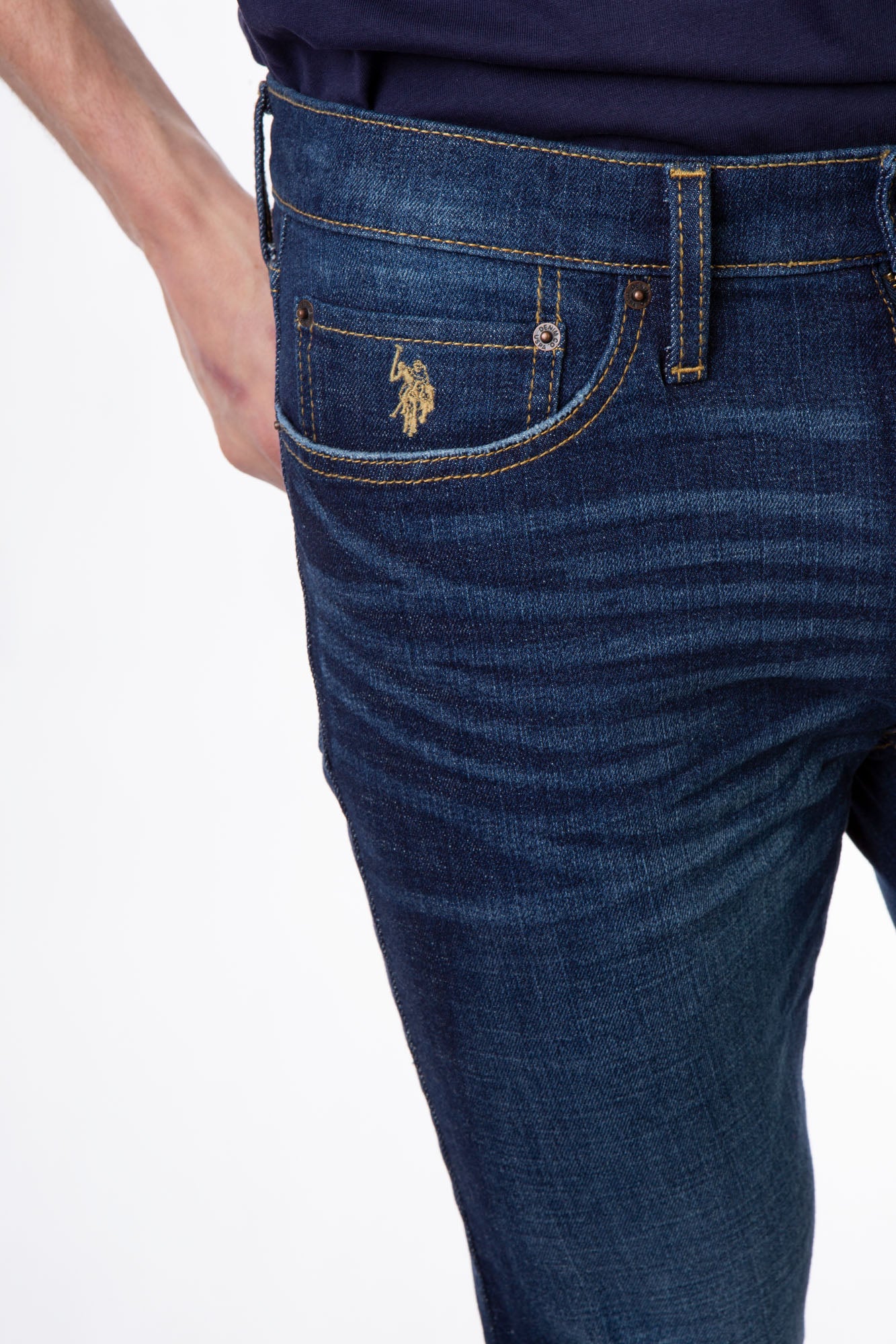 Skinny Fit Stretch Jeans - Acid Wash Slim Straight Denim