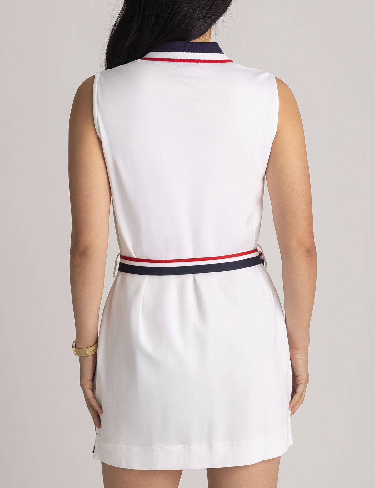 Sleeveless Stripe Polo Dress - Classic Signature Style