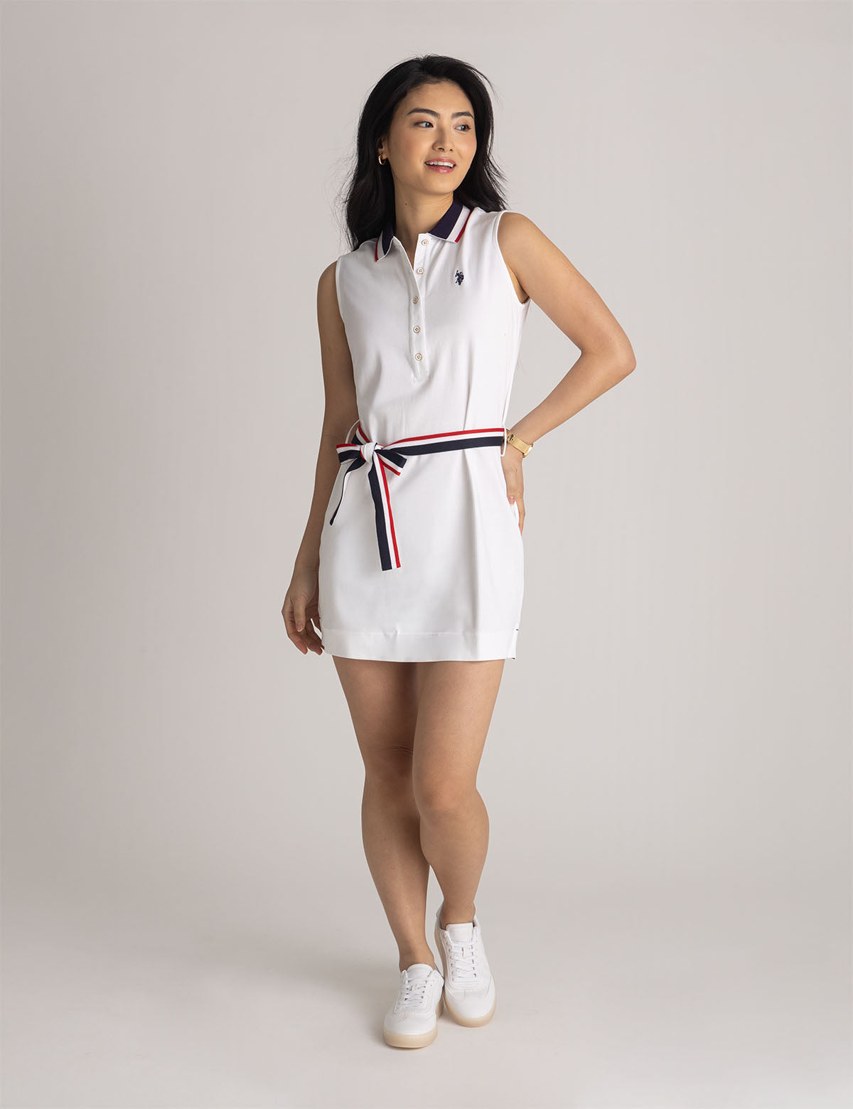 Sleeveless Stripe Polo Dress - Classic Signature Style