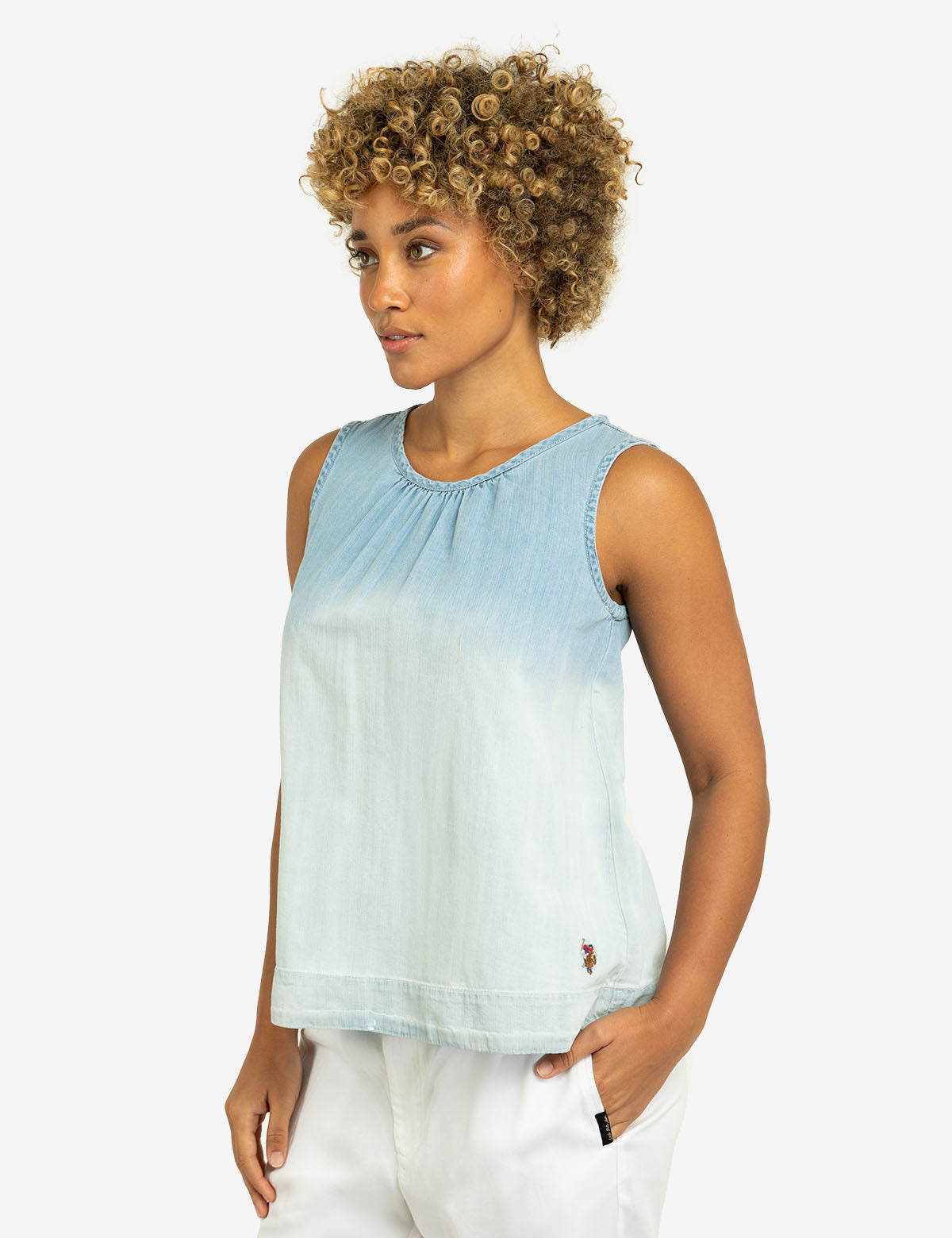 Women's Sleeveless Tie Back Top - Casual Summer Blouse