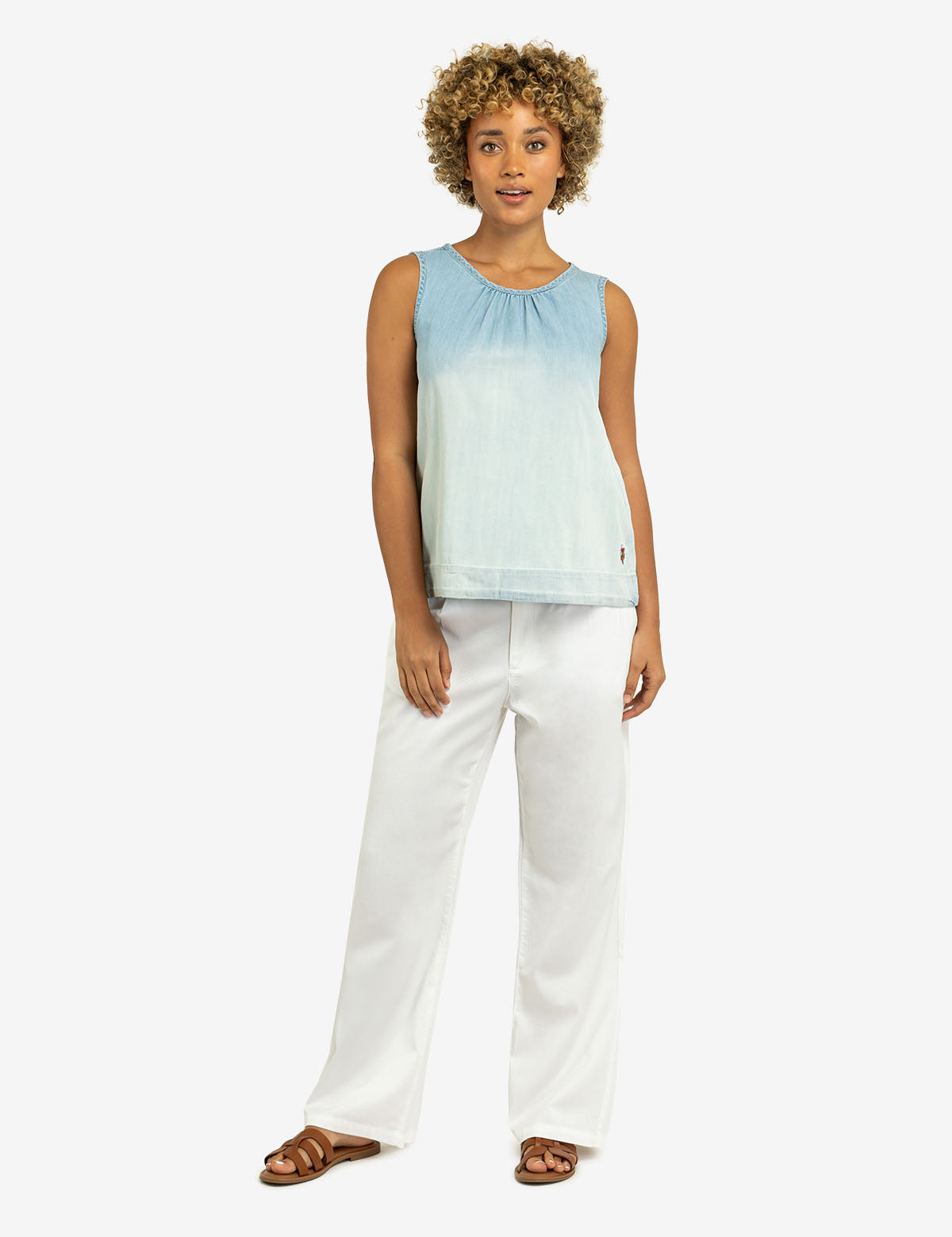 Women's Sleeveless Tie Back Top - Casual Summer Blouse