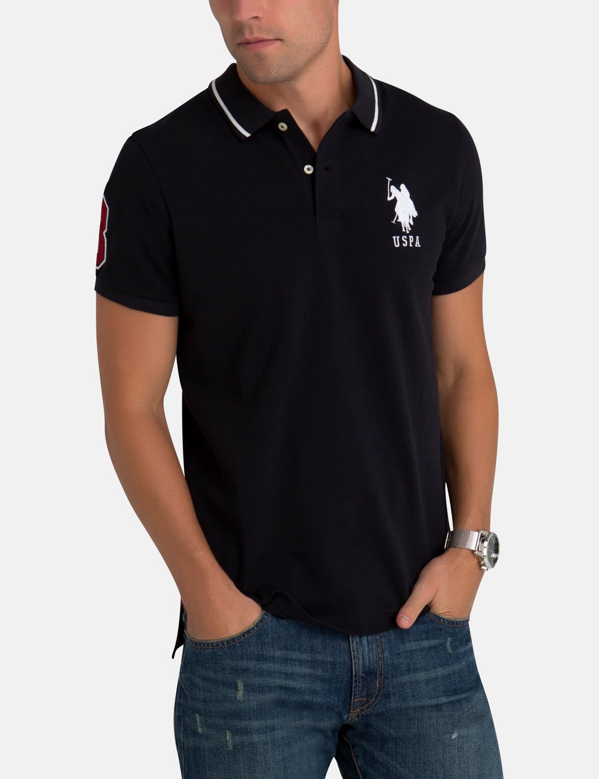 Slim Fit Cotton Polo Shirt with Embroidered Logo