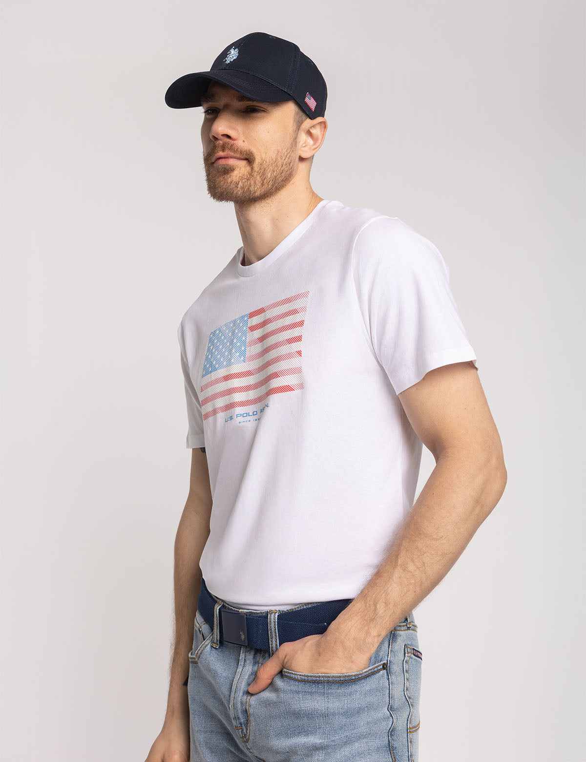 Diagonal Stripes Flag Graphic Tee for Men & Women - Stylish Casual T-Shirt