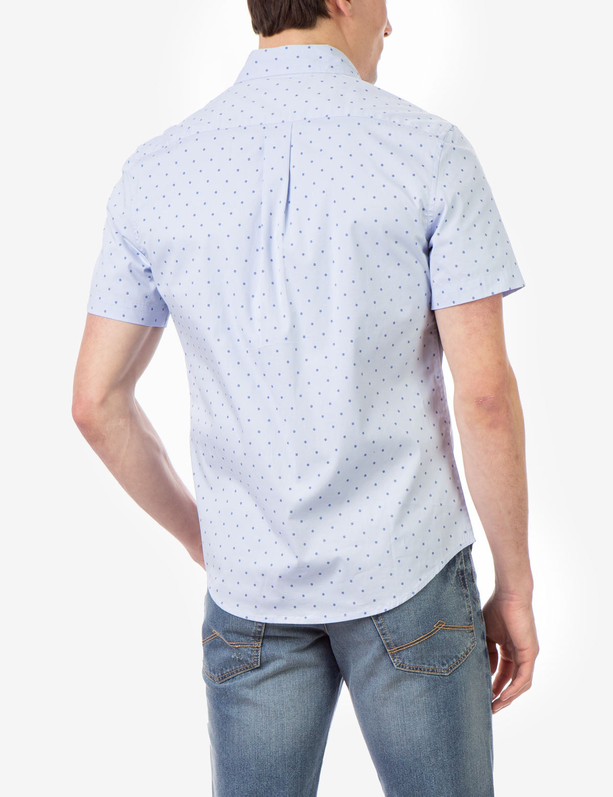 US Polo Assn Slim Fit Dot Pattern Short Sleeve Shirt