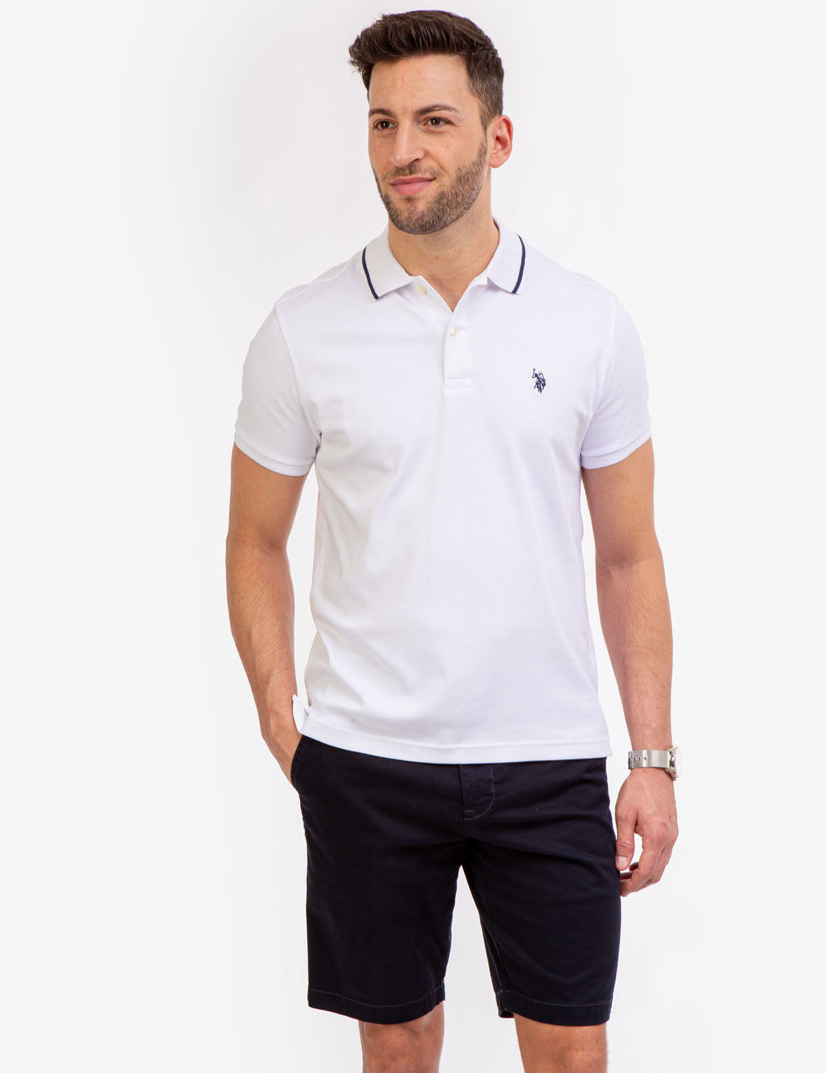 Slim Fit Interlock Polo Shirt for Men - Comfortable & Stylish