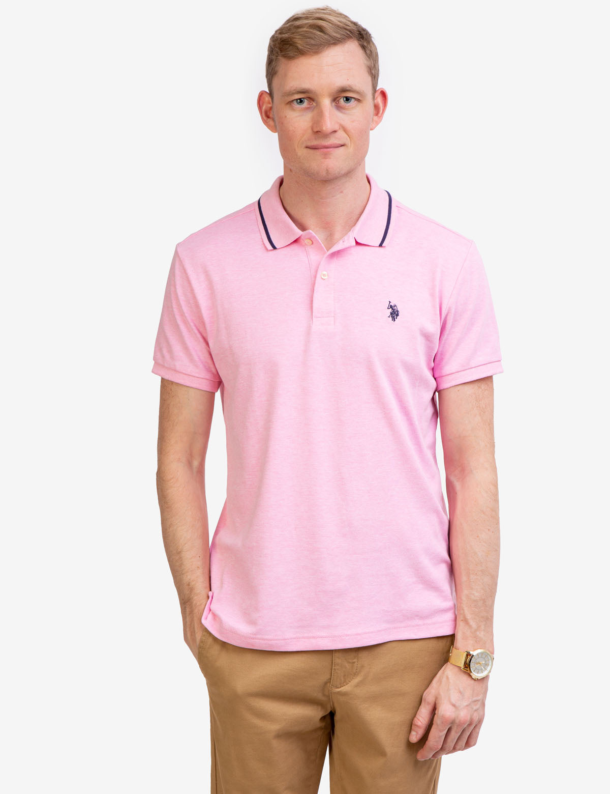 Slim Fit Interlock Polo Shirt for Men - Comfortable & Stylish