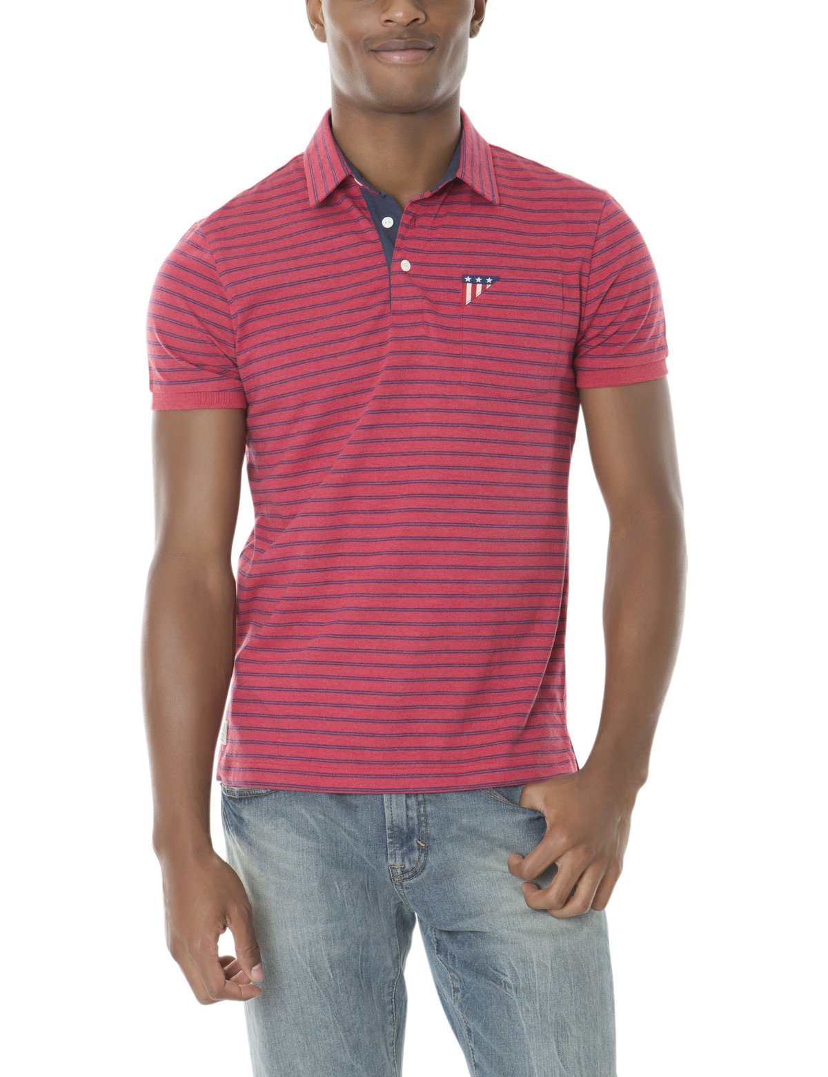 Men's Slim Fit Striped Polo Shirt - 100% Cotton Jersey
