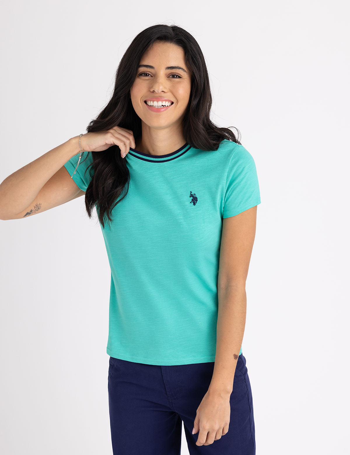 Vintage Ringer Neck Trim T-Shirt for Men & Women