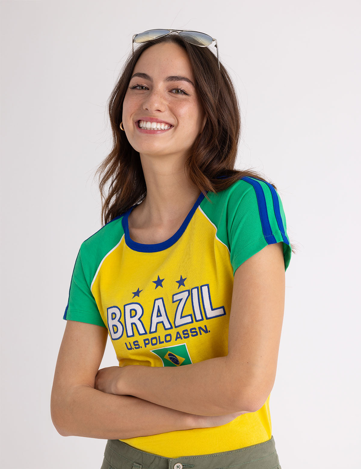 Color Block Brazil Graphic T-Shirt