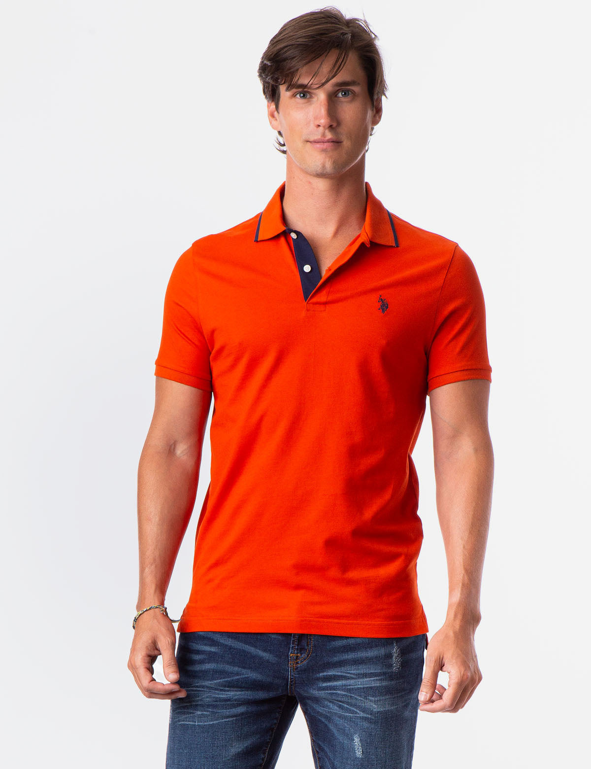 Slim Fit Stretch Pique Polo Shirt for Men – Comfortable & Stylish
