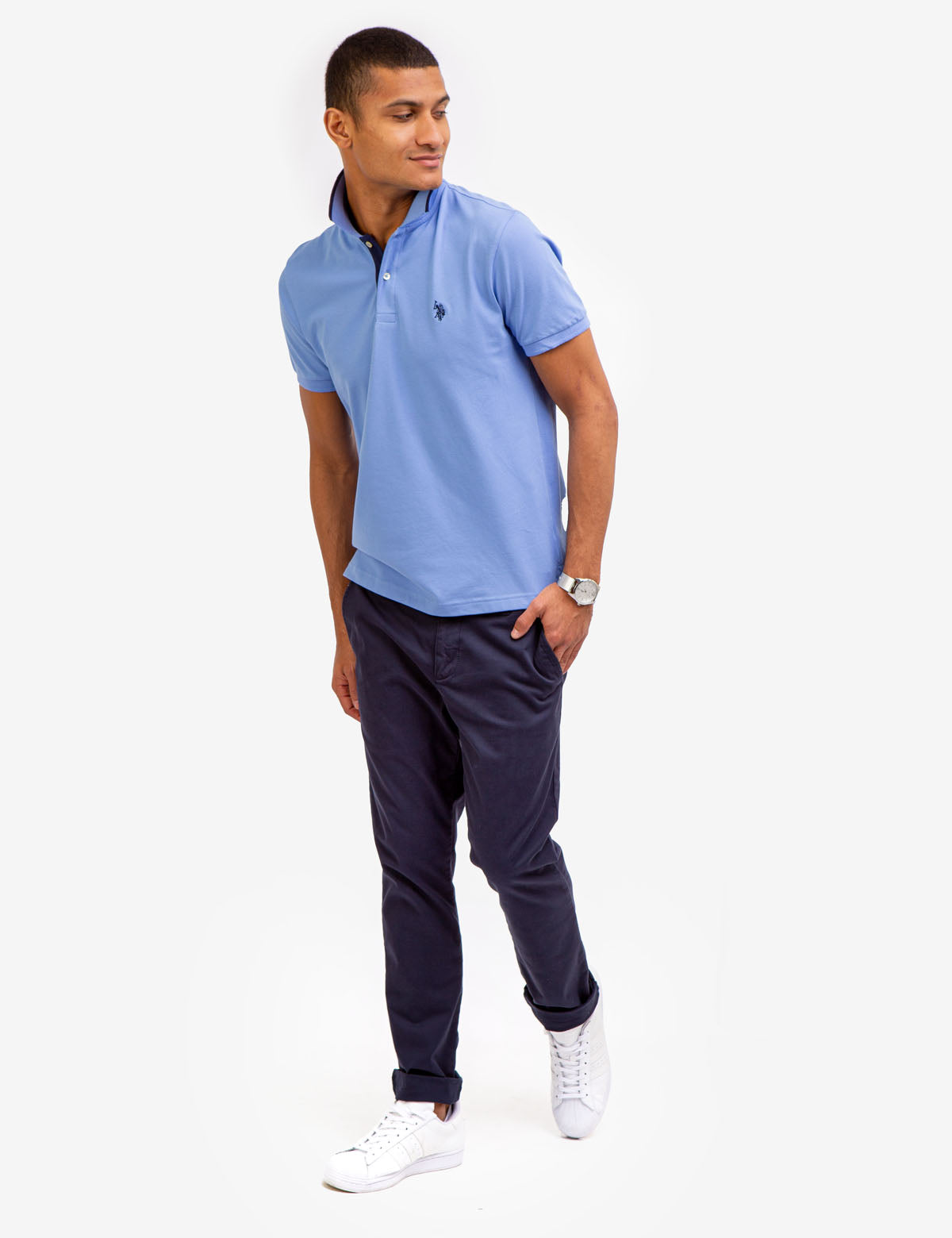 Slim Fit Stretch Pique Polo Shirt for Men – Comfortable & Stylish